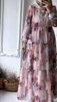 Pastel Desen Elbise -Pembe