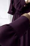 Pelerin Detaylı Ferace - Koyu Mor