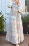 Pile Detaylı Şifon Elbise - Soft Pembe