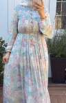 Pile Detaylı Şifon Elbise - Soft Pembe