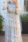 Pile Detaylı Şifon Elbise - Soft Pembe