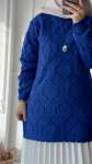 Ponponlu Tunik - Saks mavisi