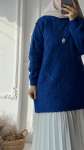 Ponponlu Tunik - Saks mavisi