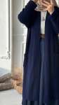 Şal Yaka Uzun Hırka - Lacivert