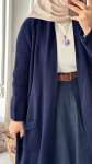 Şal Yaka Uzun Hırka - Lacivert