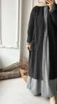 Şal Yaka Uzun Hırka - Antrasit