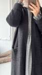 Şal Yaka Uzun Hırka - Antrasit