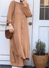 Uzun Tunikli Pantolonlu Takım - Camel