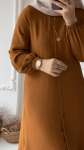 Uzun Tunikli Pantolonlu Takım - Koyu Camel