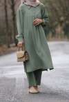 Uzun Tunik Pantolon Takım - Mint