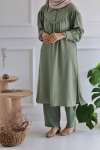 Uzun Tunik Pantolon Takım - Mint