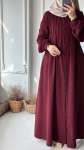 Vera Boydan Düğmeli Elbise - Bordo