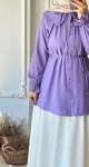 Yaka Detaylı Tunik - Lila