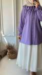 Yaka Detaylı Tunik - Lila