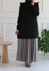 Yaka Detay Sweat Tunik Siyah