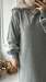 Fermuarlı Triko Elbise - Gri