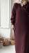Fermuarlı Triko Elbise - Koyu Bordo