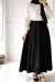 Krep Anvelop Kloş Etek - Siyah