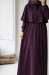 Pelerin Detaylı Ferace - Koyu Mor