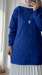 Ponponlu Tunik - Saks mavisi