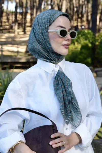 Anatolia Desenli Eşarp - Turkuaz