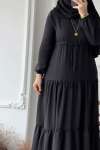 Ayrobin Beli Ayarlanabilen Elbise - Siyah