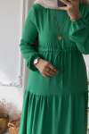 Ayrobin Beli Ayarlanabilen Elbise - Yeşil