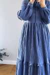 Bağcıklı Düğme Detay Elbise - Lila