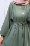 Beli Ayarlanabilen Ayrobin Elbise- Yeşil