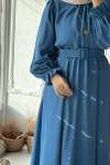 Beli Lastikli Özel Gün Elbisesi - Bebe Mavi