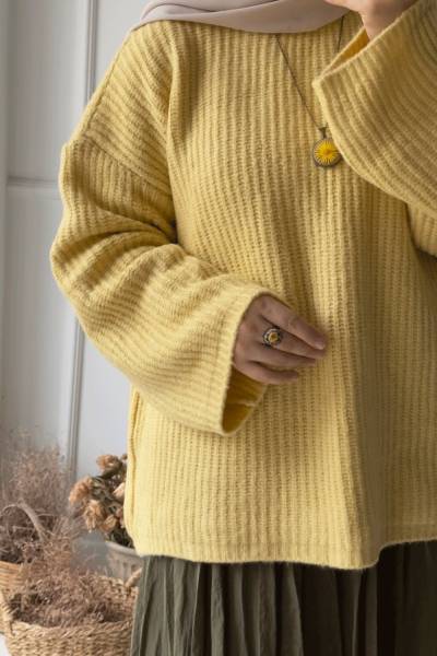 Bukre Oversize Kazak - Sarı