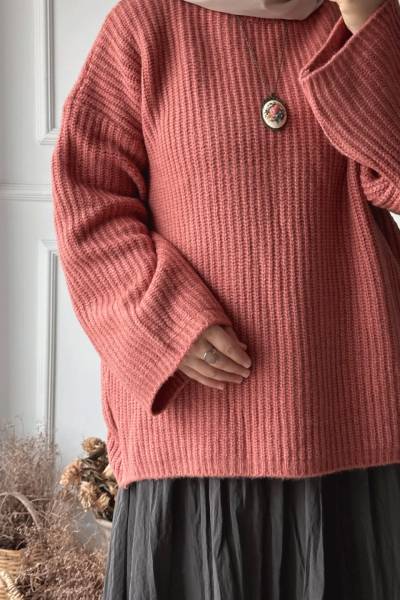 Bukre Oversize Kazak - Gülkurusu