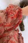 Çiçek Desenli Şifon Elbise - Pembe