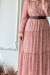Çıtır Çiçekli Katlı Şifon Elbise -Pembe