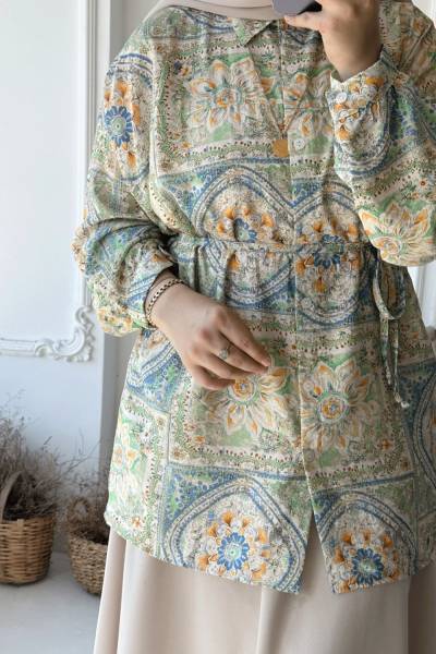 Düğmeli Tunik - Yeşil