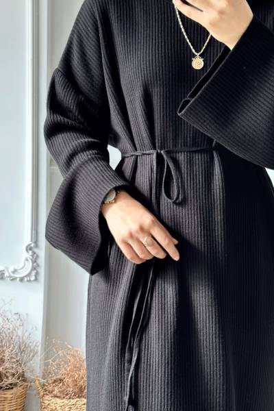 Efsun Triko Elbise - Siyah