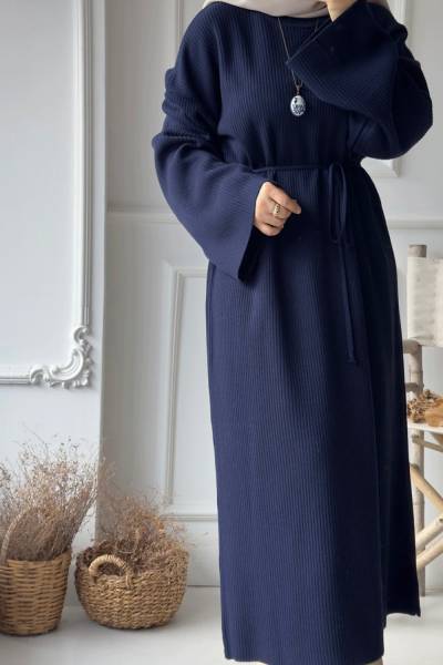 Efsun Triko Elbise - Lacivert