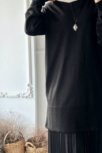 Feris Triko Tunik - Siyah