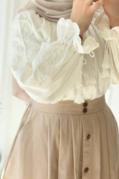 Fistolu Naif Bluz - Ekru