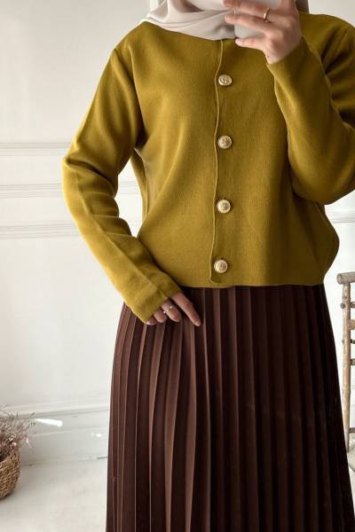 Flora Hırka - Yağ Yeşili