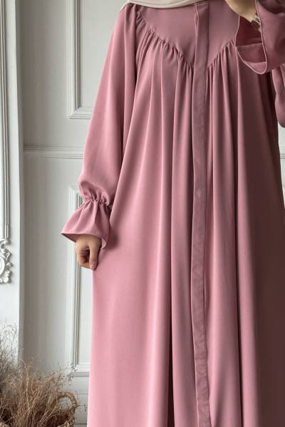 Gizli Düğmeli Ferace - Gülpembe