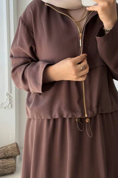 Helin Etekli Takım - Kahverengi