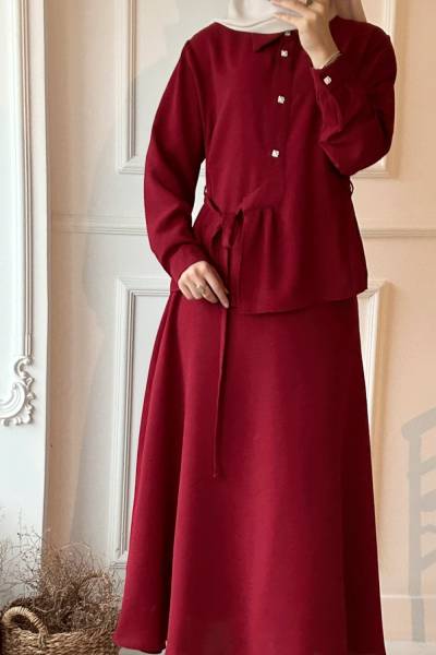 Hüma Etekli Takım - Bordo