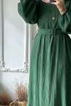 Kemerli Elbise - Yeşil