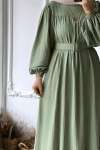 Kemerli Elbise - Soft Yeşil