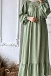 Kemerli Elbise - Soft Yeşil