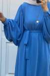 Kol Detaylı Özel Gün Elbisesi - Bebe Mavi