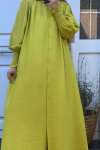 Kol Gipeli Ferace Elbise - Yağ Yeşili