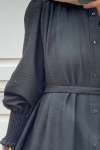 Kol Gipeli Ferace Elbise -Siyah