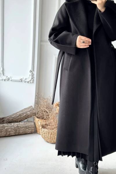 Kolu Apoletli Kuşaklı Kaban - Siyah